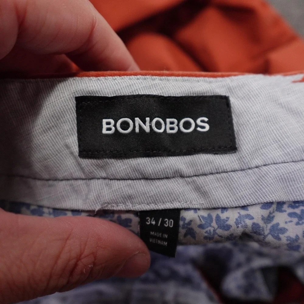 Bonobos Pants Mens 34x28 Orange Stretch Chino Straight Leg Casual Cotton
